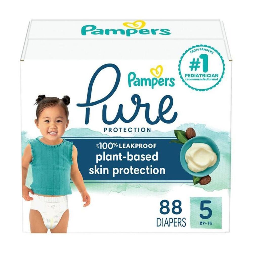 Open Box - Pampers -  Pure Protection Diapers Pack - Size 5 - 88 White